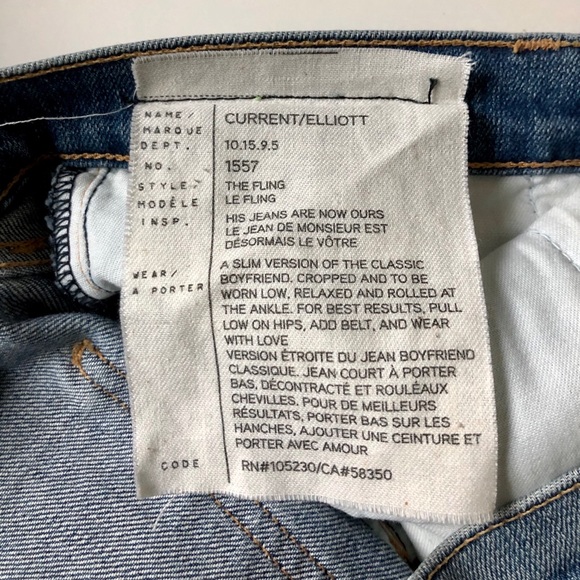 Current/Elliott "The Fling" Vintage Tattered Jeans - Picture 6 of 7
